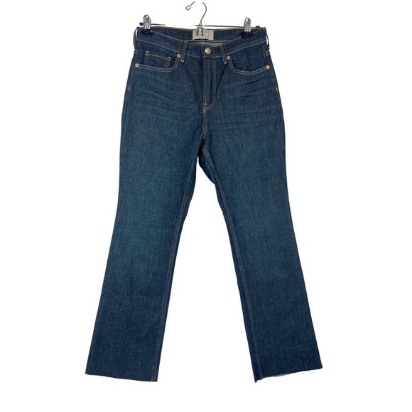 Everlane Denim - Everlane Womens High-Rise Straight Leg Jeans 28R Dark Wash Denim